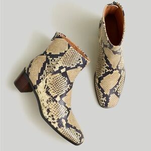 Madewell the essex ankle boot in snakeskin stamped leather (never worn!)